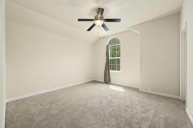 2509 Salorn Way, Round Rock, TX 78681 - carpeted spare room with ceiling fan and vaulted ceiling