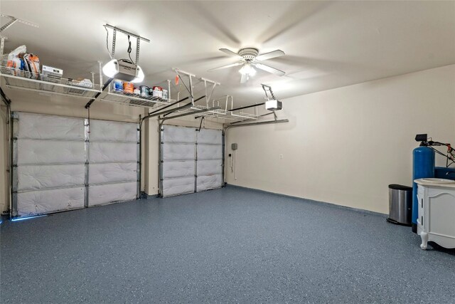 2509 Salorn Way, Round Rock, TX 78681 - garage with a garage door opener and a ceiling fan