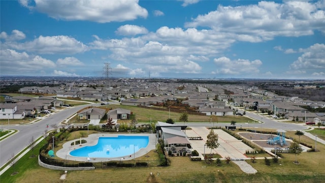 8220 Linnie Ln, Austin, TX 78724 - aerial perspective of suburban area with a pool area