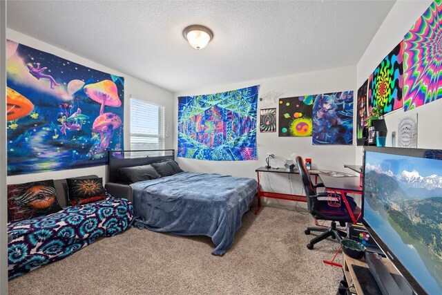 8220 Linnie Ln, Austin, TX 78724 - carpeted bedroom featuring a textured ceiling and a desk