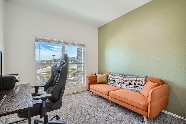 office area featuring carpet