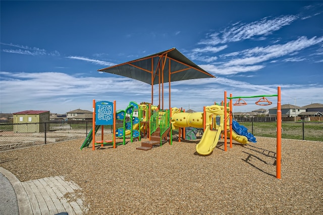 community play area with fence