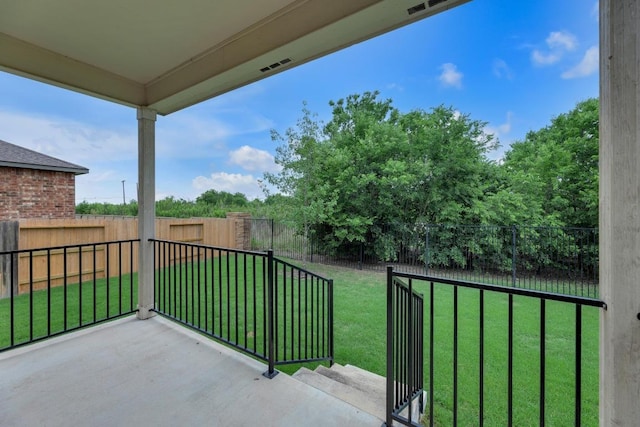 balcony with a patio