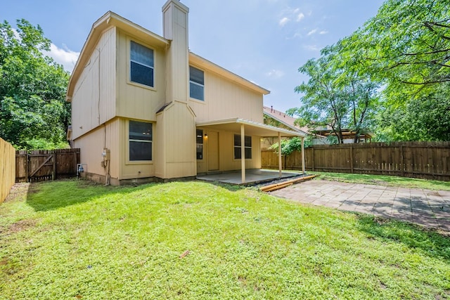 1304 Green Terrace Dr, Round Rock, TX 78664 - rear view of property with a patio area and a chimney