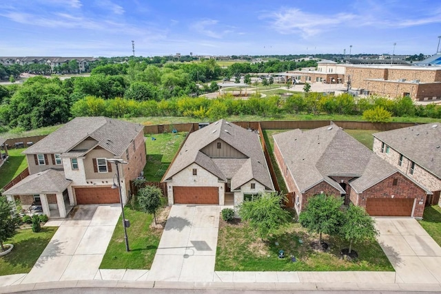 aerial view featuring a residential view