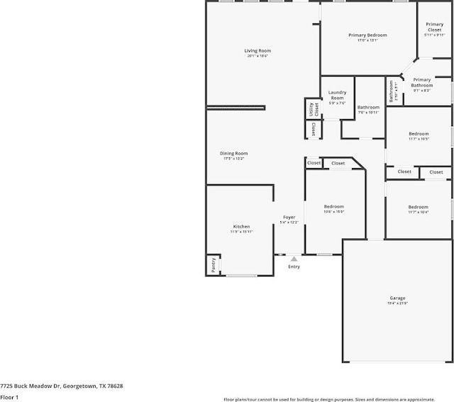 7725 Buckmeadow Dr, Georgetown, TX 78628 - view of layout