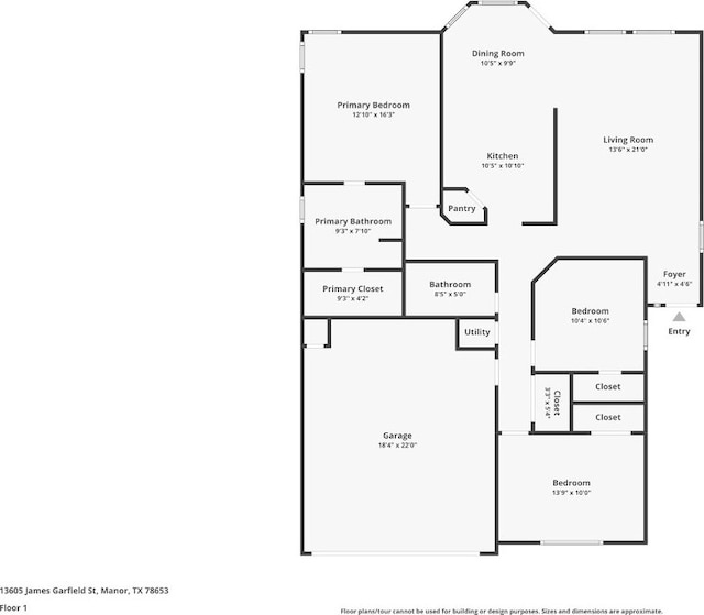 13605 James Garfield St, Manor, TX 78653 - view of layout