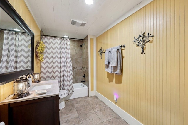 1200 County Road 211, Giddings, TX 78942 - full bathroom with toilet, shower / tub combo, tile patterned floors, baseboards, and vanity