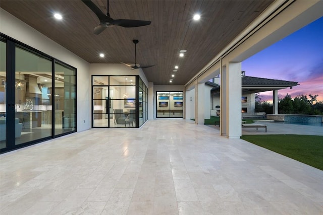 5609 Laceback Ter, Austin, TX 78738 - view of patio with a ceiling fan, a jacuzzi, and an outdoor pool