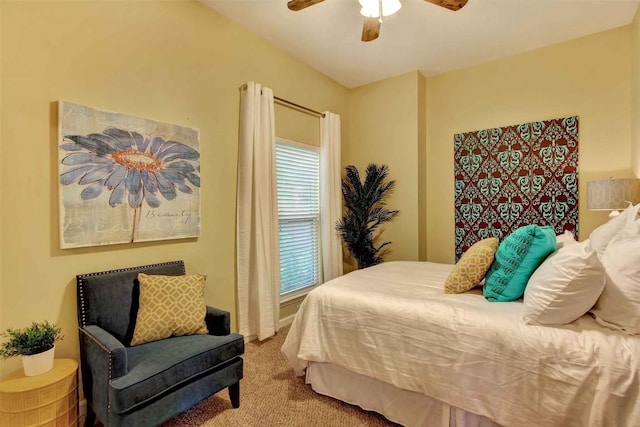 2208 Trailside Dr, Austin, TX 78704 - carpeted bedroom featuring a ceiling fan