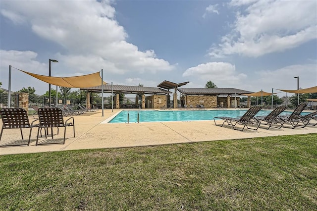 7013 Tonka Ln, Austin, TX 78744 - community pool with a patio area and a gazebo