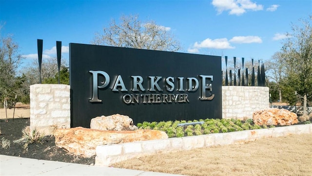 view of community sign