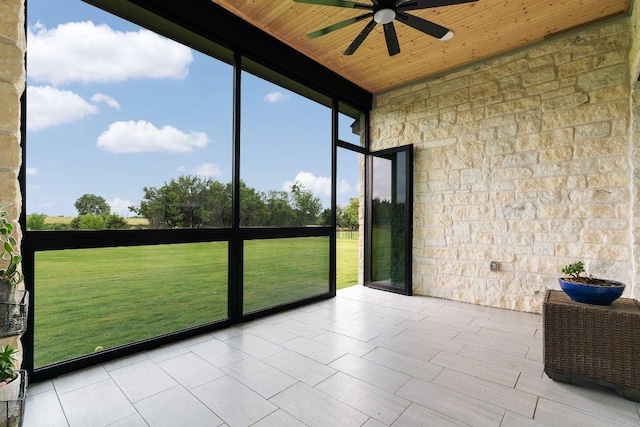 209 Northcrest Dr, Liberty Hill, TX 78642 - unfurnished sunroom featuring a ceiling fan