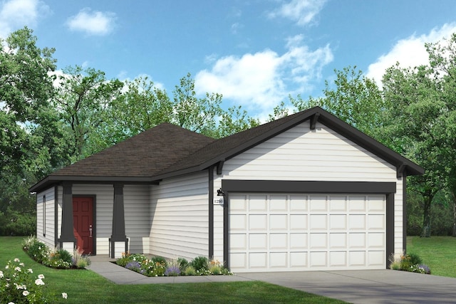garage featuring concrete driveway