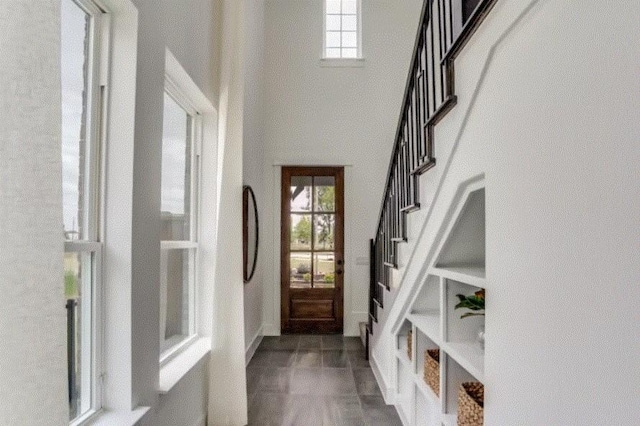 entryway featuring stairs