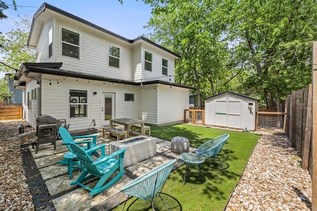 4423 Jinx Ave Unit 2, Austin, TX 78745 - back of house featuring an outdoor fire pit and a patio area