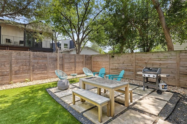 4423 Jinx Ave Unit 2, Austin, TX 78745 - fenced backyard featuring a grill and a patio area
