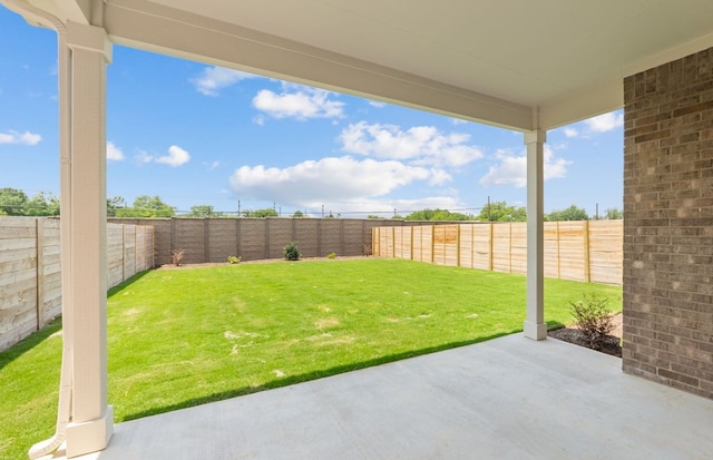 view of yard featuring a patio