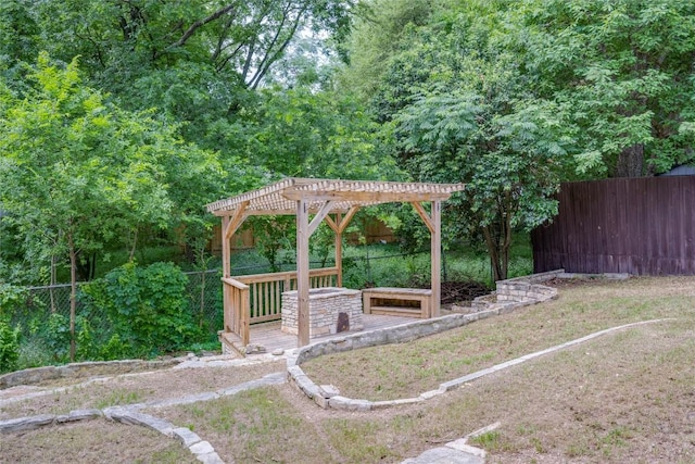 4703 Quicksilver Blvd, Austin, TX 78744 - fenced backyard featuring a pergola
