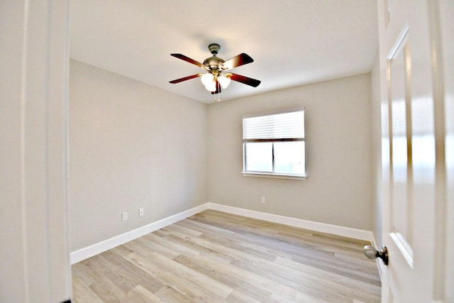 11120 Old Quarry Rd, Austin, TX 78717 - empty room featuring a ceiling fan, light wood-style flooring, and baseboards
