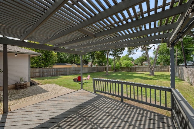 wooden deck with a pergola