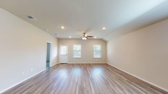 2402 Bee Creek Dr, Copperas Cove, TX 76522 - unfurnished room featuring ceiling fan, wood finished floors, recessed lighting, and baseboards