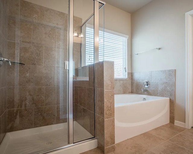 7224 Abalone Way, Temple, TX 76502 - full bath featuring a stall shower, a garden tub, and tile patterned floors