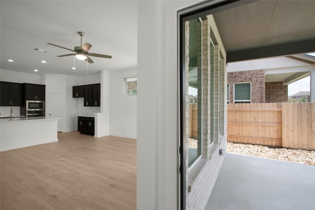 204 Ridgewell Loop, Georgetown, TX 78633 - view of patio featuring ceiling fan and a sink