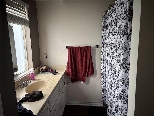 1404 Andra Ln, San Marcos, TX 78666 - bathroom with vanity and curtained shower