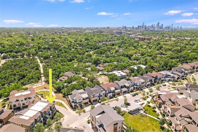 4609 Unity Cir, Austin, TX 78731 - aerial view of residential area with city skyline