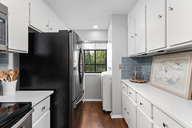 7122 Wood Hollow Dr Unit 13, Austin, TX 78731 - kitchen with light countertops, dark wood-style floors, white cabinets, and recessed lighting