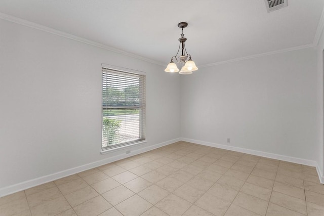 531 Dennis Dr, Round Rock, TX 78664 - unfurnished room featuring a chandelier, ornamental molding, and baseboards