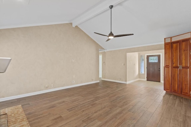 531 Dennis Dr, Round Rock, TX 78664 - unfurnished living room featuring light wood-style flooring, a ceiling fan, and baseboards