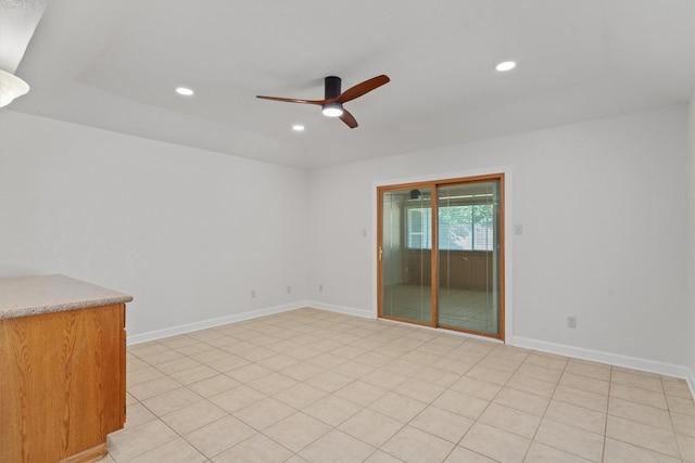 531 Dennis Dr, Round Rock, TX 78664 - unfurnished room featuring a ceiling fan, recessed lighting, and baseboards