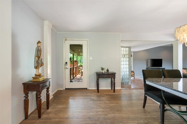 5900 Nasco Dr, Austin, TX 78757 - entrance foyer featuring wood finished floors and baseboards
