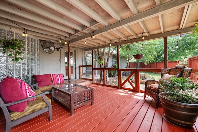 5900 Nasco Dr, Austin, TX 78757 - wooden deck featuring outdoor lounge area