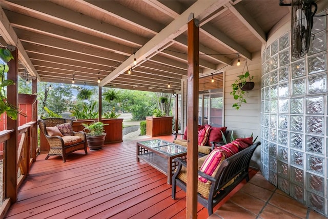 5900 Nasco Dr, Austin, TX 78757 - wooden deck featuring an outdoor living space