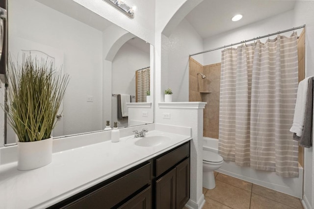 4924 Pyrenees Pass, Bee Cave, TX 78738 - bathroom with vanity, tile patterned floors, and shower / bath combo