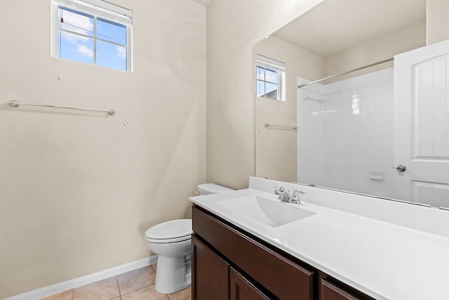 2880 Donnell Dr Unit 3903, Round Rock, TX 78664 - bathroom featuring toilet, tile patterned floors, baseboards, vanity, and a shower