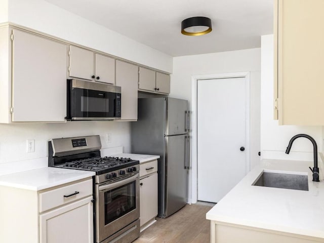 2522 Chaparral Trl, Austin, TX 78744 - kitchen with appliances with stainless steel finishes, light wood-style floors, and light countertops
