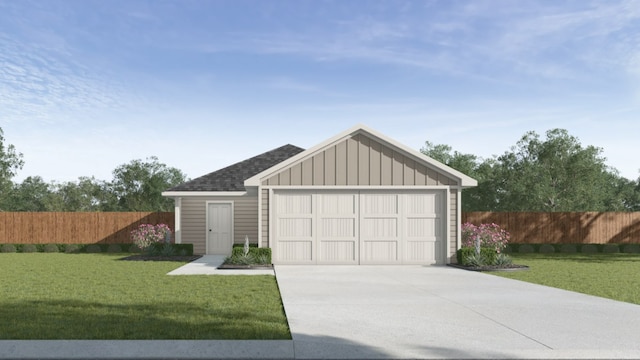 garage featuring concrete driveway