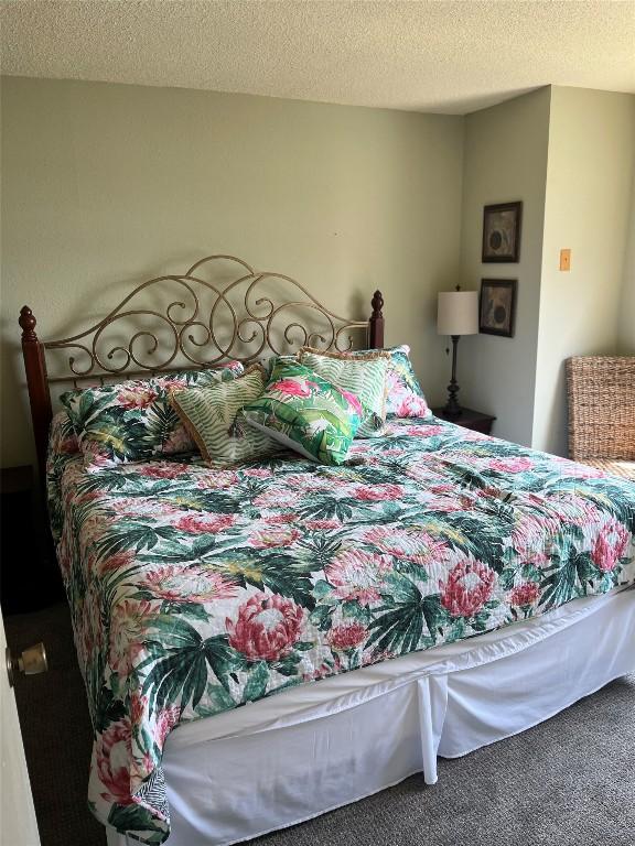 103 Island Dr Unit 8, Horseshoe Bay, TX 78657 - bedroom featuring carpet and a textured ceiling