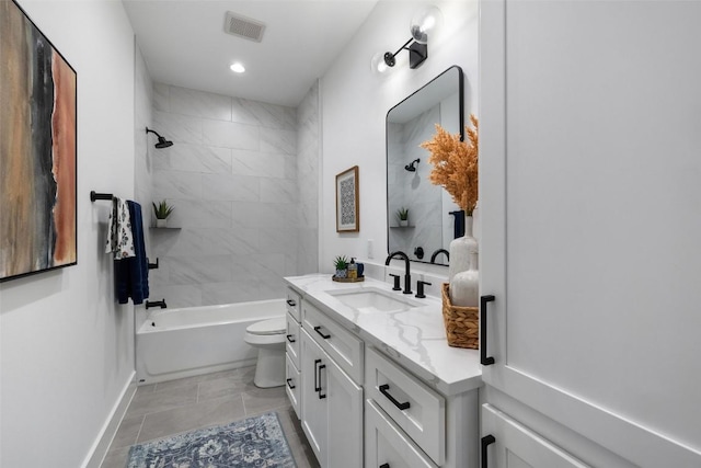 TBD Rust Ranch Rd, Blanco, TX 78606 - full bath with vanity, toilet, tub / shower combination, baseboards, and recessed lighting