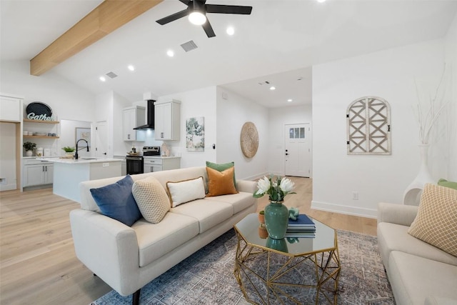 TBD Rust Ranch Rd, Blanco, TX 78606 - living room featuring light wood-style flooring, ceiling fan, recessed lighting, and baseboards