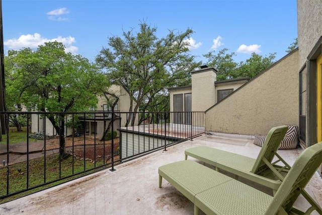 balcony with a patio area