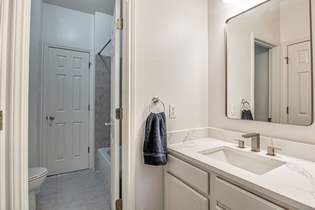6419 Ira Ingram Dr, Austin, TX 78749 - bathroom with vanity, tile patterned flooring, and washtub / shower combination