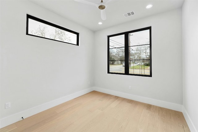 1719 Piedmont Ave, Austin, TX 78757 - spare room with light wood finished floors, recessed lighting, and a ceiling fan