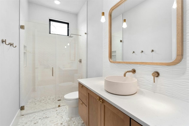 1719 Piedmont Ave, Austin, TX 78757 - full bath with a shower stall, toilet, and vanity