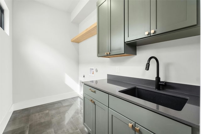 1719 Piedmont Ave, Austin, TX 78757 - kitchen with dark countertops and open shelves