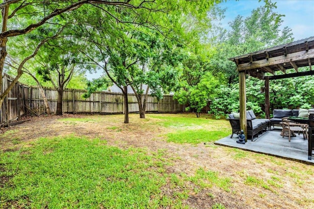 12005 Thompkins Dr, Austin, TX 78753 - fenced backyard with an outdoor hangout area and a patio area